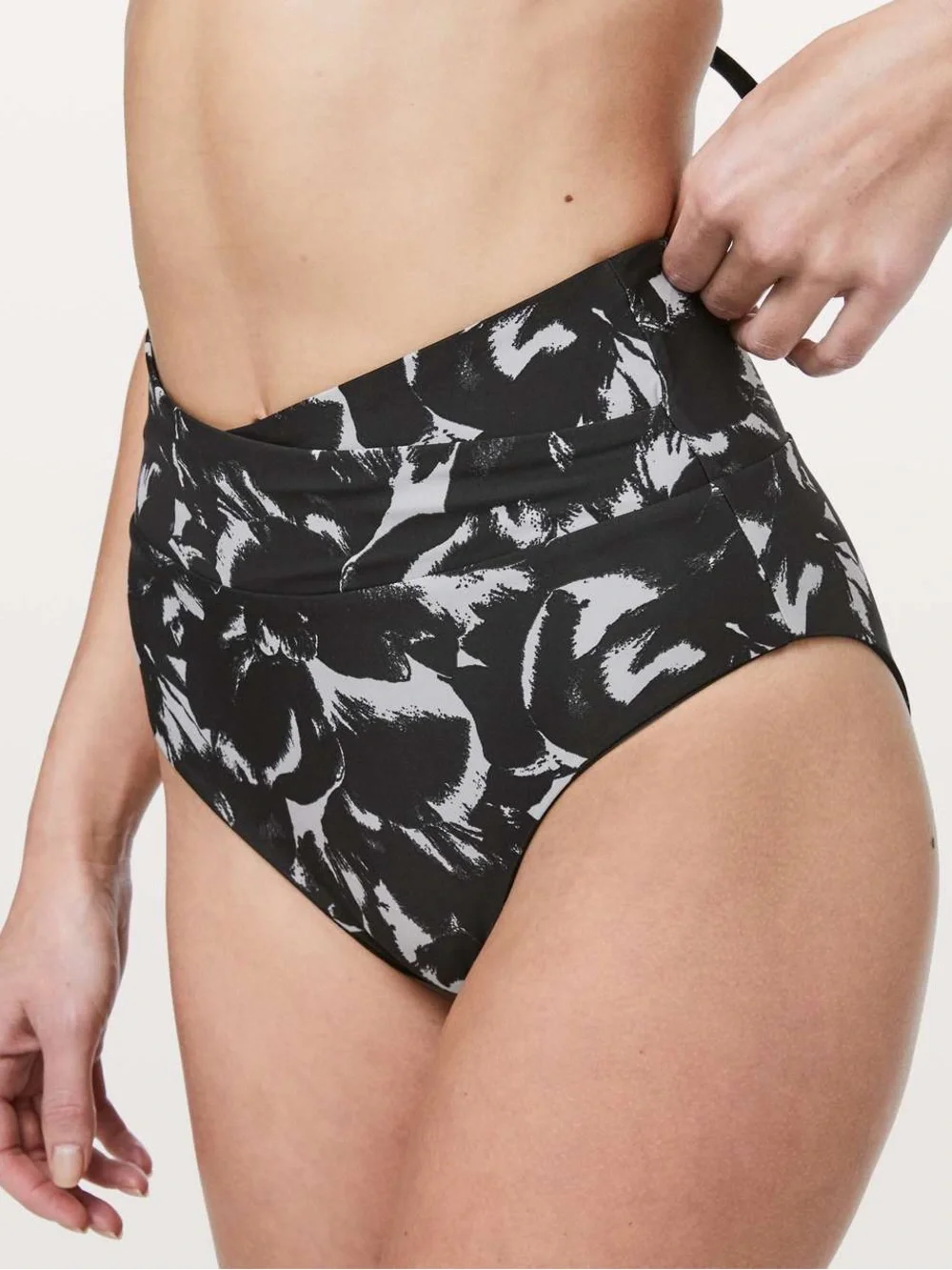 Lululemon Tied To Tide Swim Bottom Mini Flower Pop Silver Lilac Black small